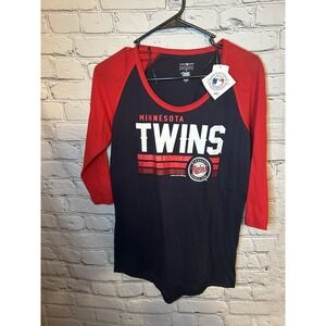 New Women's Campus Lifestyle Minnesota Twins 3/4 Sleeve Shirt Size S Small